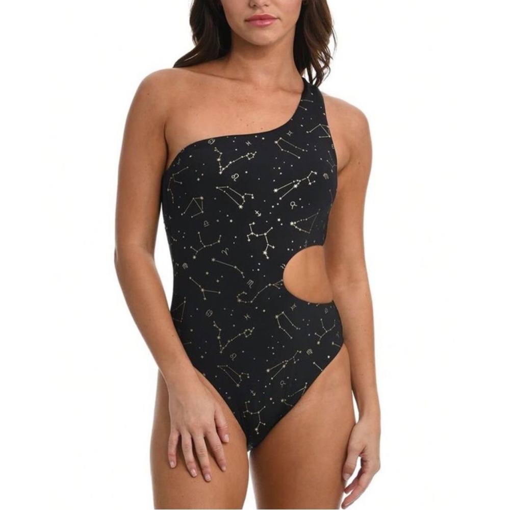 Sunshine 79 Zodiac one-piece one shoulder cut out suit. Brand new with tags.